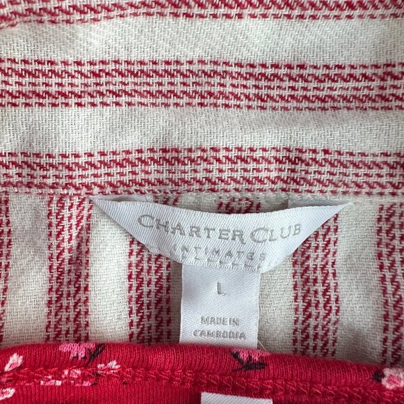 Charter Club & Gap Body Women's Size Large Set of 3 Holiday Red Long Sleeve PJ - Picture 3 of 8